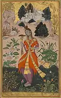 Lady with the Myna Bird, Golconda or Bijapur, c. 1605, Chester Beatty Library.