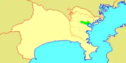 Location of Kanagawa in Kanagawa