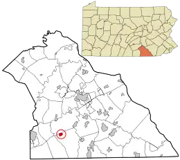 Location in York County and the state of Pennsylvania.