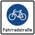 Beginn der FahrradstraßeBicyclist zone