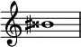 {
\omit Score.TimeSignature \relative c'' {
\tweak Accidental.stencil #ly:text-interface::print \tweak Accidental.text \markup { \concat { \sharp \doublesharp }} bis1
} }