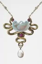 Cygne et Serpents ("Swan and Serpents"), pendant by Wolfers (1899–1900)