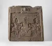 Limestone stele from Roman Egypt with a star connected to each twin's head (30 BCE–395 CE)