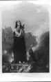 Joan of Arc, after rendering the most signal services to her Prince and people, is suffered to die a martyr in their cause".  C.W Wass {another version is 1849 engraving of the third panel from "The Penny Illustrated News" December 1, 1849 Vol 1, Issue 6 .p.&nbsp;45"